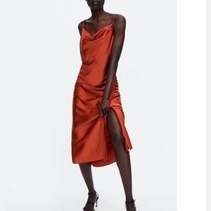 NWOT Zara satin lingerie style slip dress